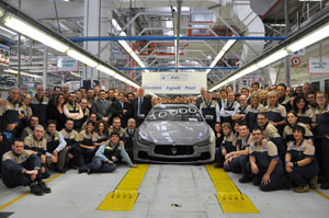 ساخت 10 هزارمین خودروی مازراتی در تورین
