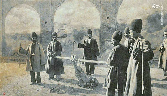 فلک کردن یک دزد در دوره قاجار