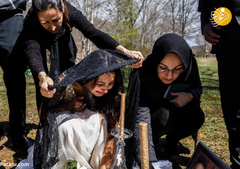 سفره عقد دختر ایرانی روی قبر داماد!