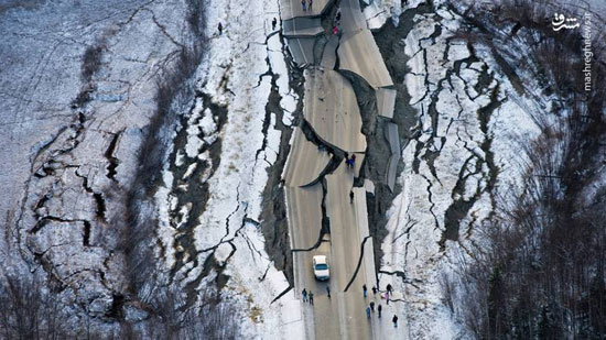 خسارت زلزله مهیب در آلاسکا آمریکا