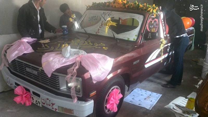 ماشین عروس متفاوت در کرمان