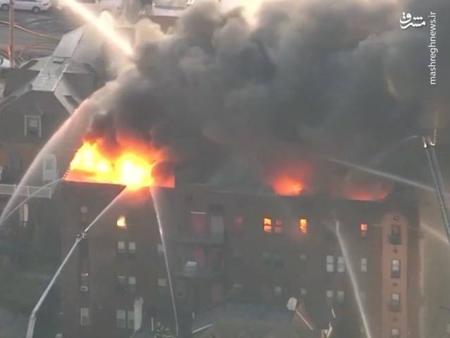 آتش سوزی  ساختمان مسکونی در آمریکا