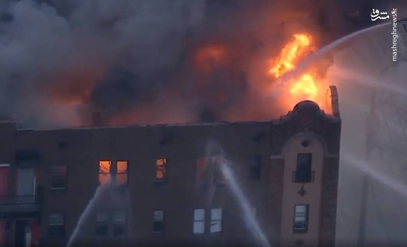 آتش سوزی  ساختمان مسکونی در آمریکا