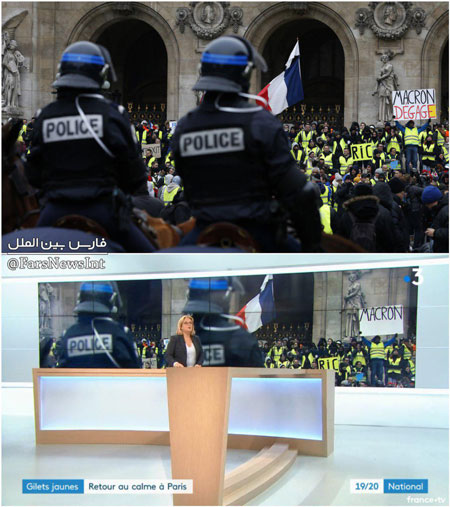 اقدام عجیب شبکه ۳ در اعتراضات پاریس