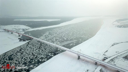 تصاویر: پل بزرگراهی بین مرز چین و روسیه