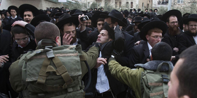 درگیری یهودیان تندرو اسراییل با پلیس