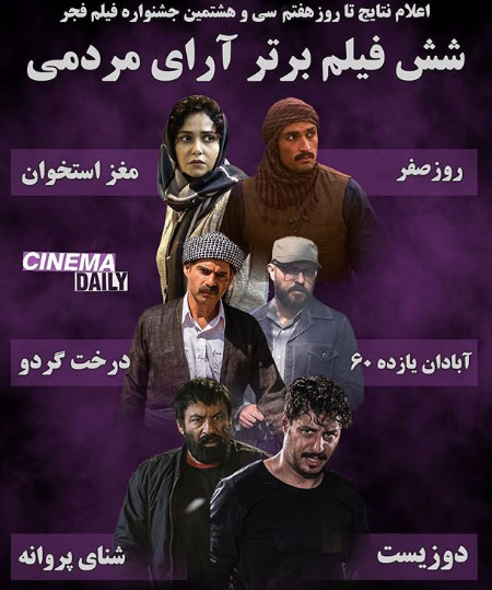 ۶ فیلم برتر آرای مردمی جشنواره فجر