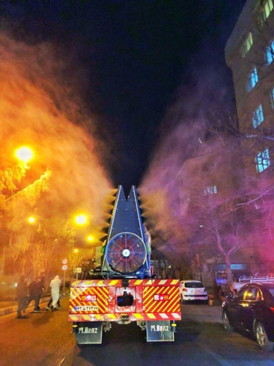 دستگاه ضدعفونی‌کننده جدید آتش‌نشانی تهران