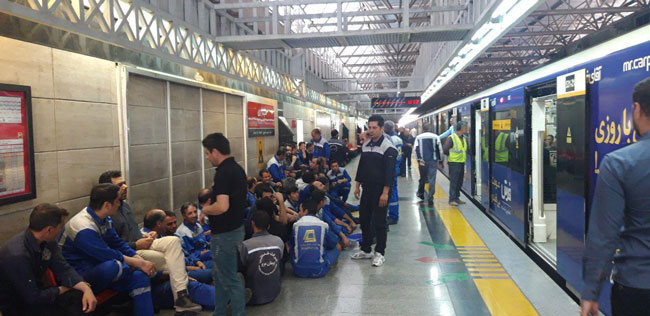 تجمع کارگران یک شرکت پیمانکاری متروی تهران