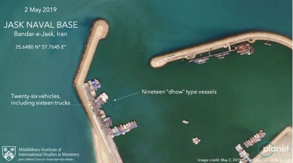 تصویر ماهواره‌ای مورد ادعای آمریکا از بندر جاسک