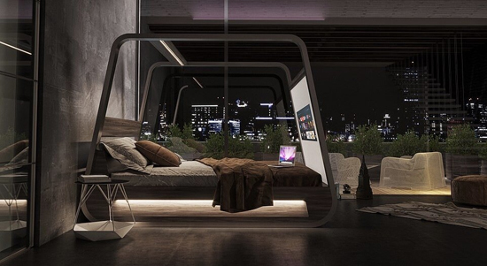 طراحی تختخواب هوشمند برای تماشای تلویزیون