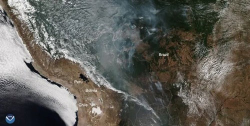 آتش‌سوزی آمازون جو زمین را آلوده کرد+عکس