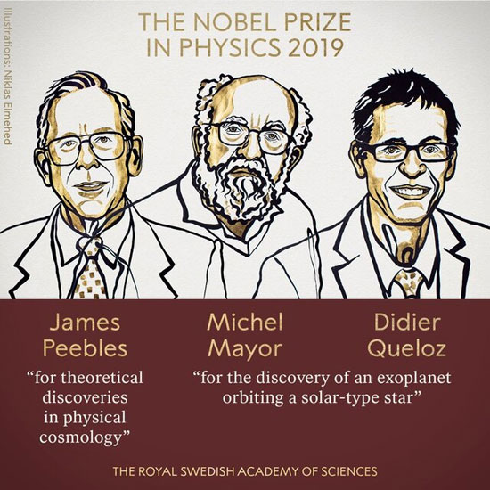 برندگان نوبل فیزیک ۲۰۱۹ معرفی شدند