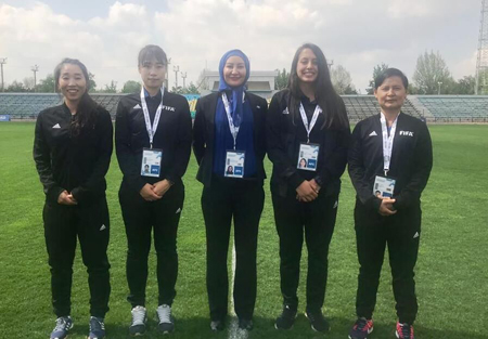 قضاوت داور زن ایرانی در فوتبال دانشجویان جهان