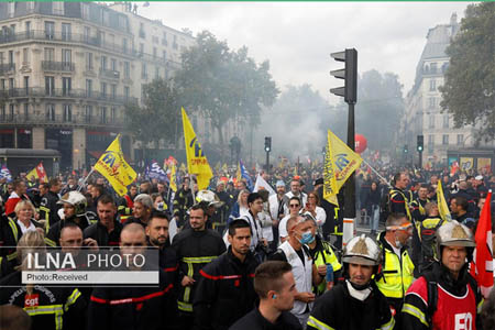درگیری پلیس فرانسه با آتش‌نشانان معترض