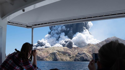 فوران آتشفشان در نیوزیلند