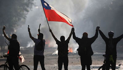 معترضان در شیلی بار دیگر  تظاهرات کردند