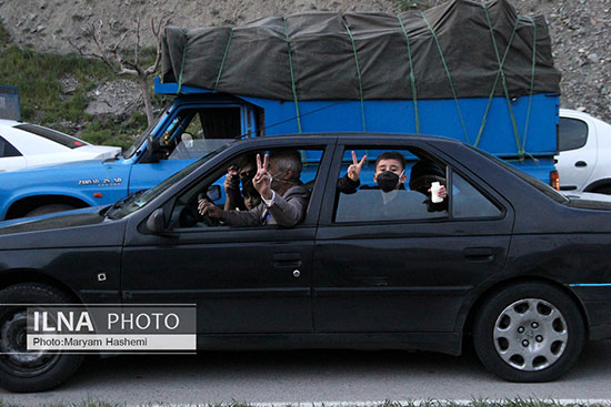 ترافیک برگشت مسافران نوروزی در جاده چالوس