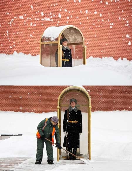 تصاویری از ‏بارش برف سنگین در مسکو