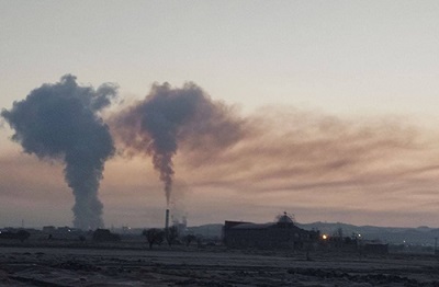 تصویری از آلودگی نیروگاه حرارتی تبریز
