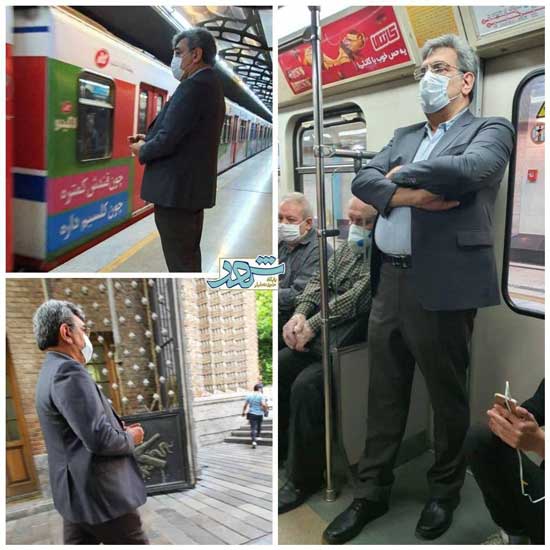 استفاده شهردار تهران از مترو در روز‌های کرونایی