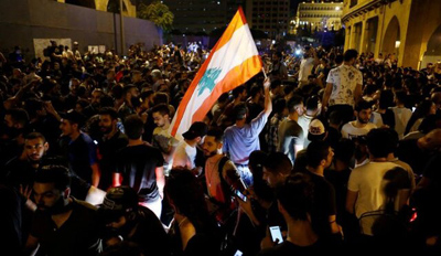 تظاهرات شبانه در لبنان علیه اوضاع اقتصادی