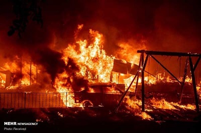 تصویری از بحران آتش‌سوزی در آمریکا