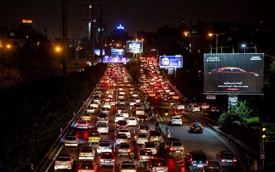 ترافیک سنگین معابر تهران از ساعت ۱۸ تا ۲۲