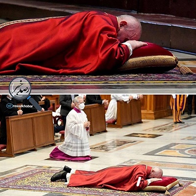 پاپ در آیین نیایش جمعه مقدس در واتیکان