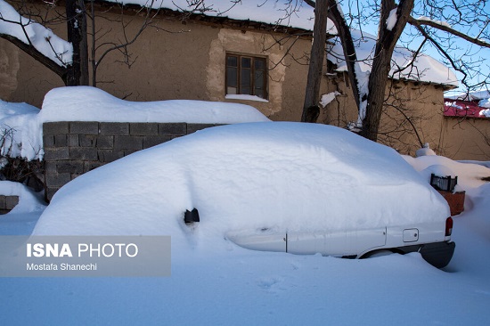 بارش کم‌سابقه برف در کیاسر مازندران