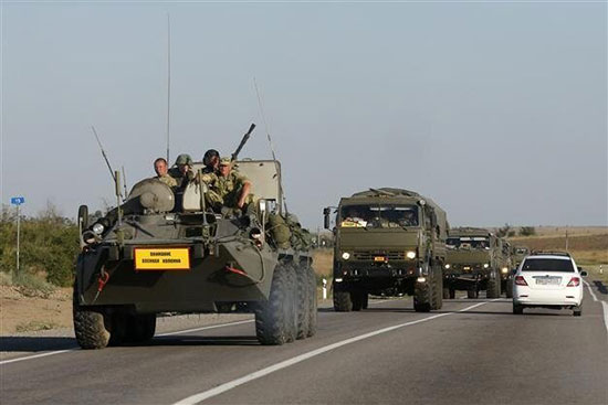 کاروان ۵ کیلومتری ارتش روسیه در مسیر کی‌یف