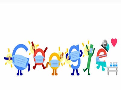 تغییر لوگوی گوگل؛ واکسن و ماسک بزنید!