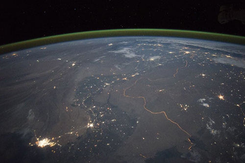 مرز هند و پاکستان از ایستگاه فضایی