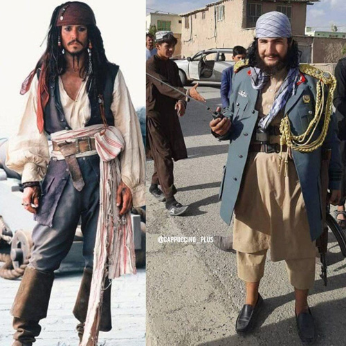 شباهت عجیب طالبان به «جانی‌دپ» در دزدان دریایی