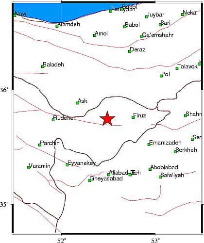زلزله خفیف در نزدیکی دماوند و تهران