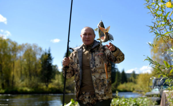 ماهیگیری پوتین در تعطیلات