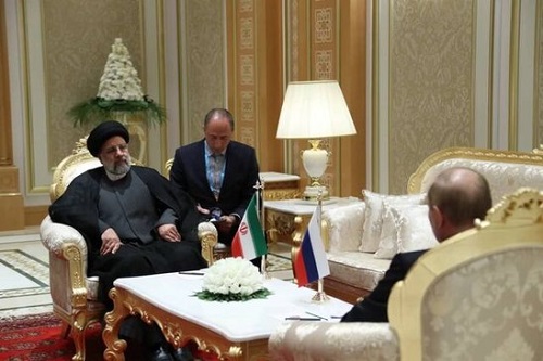تصویری از دیدار رئیسی و پوتین در ترکمنستان