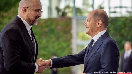 دیدار نخست‌وزیر اوکراین با شولتس در آلمان
