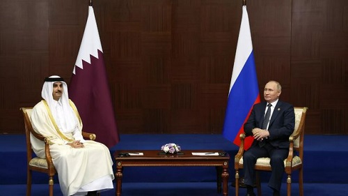 دیدار پوتین و امیر قطر در آستانه