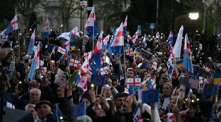 تظاهرات هزاران نفری در تفلیس علیه دولت گرجستان