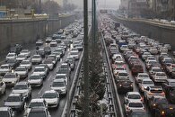 ترافیک سنگین در روز برفی تهران